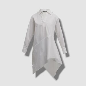 Zara White Asymmetrical Blouse